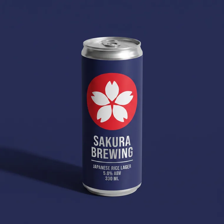 Metallic label on a drinks can