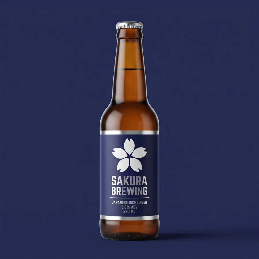 Craft beer bottle — Sticker label · silver wrap